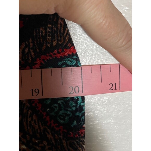 Vintage Anthony Michael Linen Blend Pencil Skirt Floral Leaf Print Black Size 8 - Picture 11 of 12